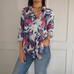 Elegante Bluse mit Pflanzenmuster und Knopfleiste