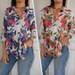 Elegante Bluse mit Pflanzenmuster und Knopfleiste