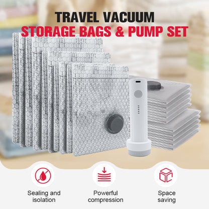 ✨🧳 Reise-Vakuumbeutel-Set mit Pumpe – Mehr Stauraum, weniger Gepäck! ✨🔋 Platzsparend, robust & einfach zu bedienen – dein praktischer Reisebegleiter.