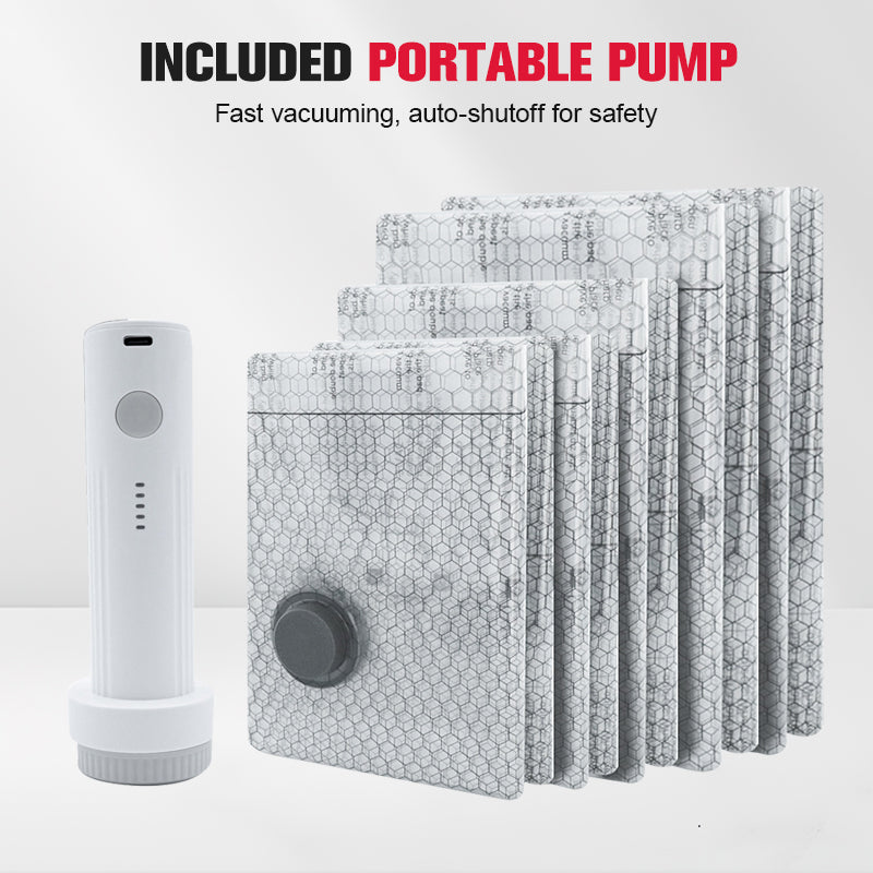 ✨🧳 Reise-Vakuumbeutel-Set mit Pumpe – Mehr Stauraum, weniger Gepäck! ✨🔋 Platzsparend, robust & einfach zu bedienen – dein praktischer Reisebegleiter.