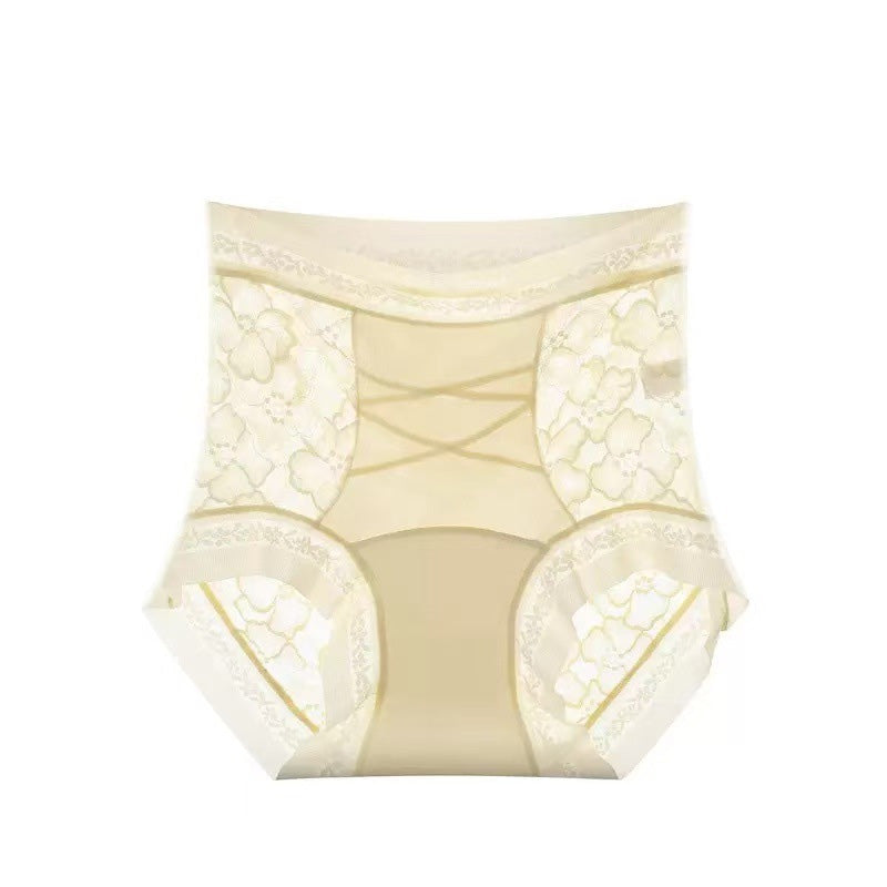 Damen Slip mit Hohem Bund und Spitze