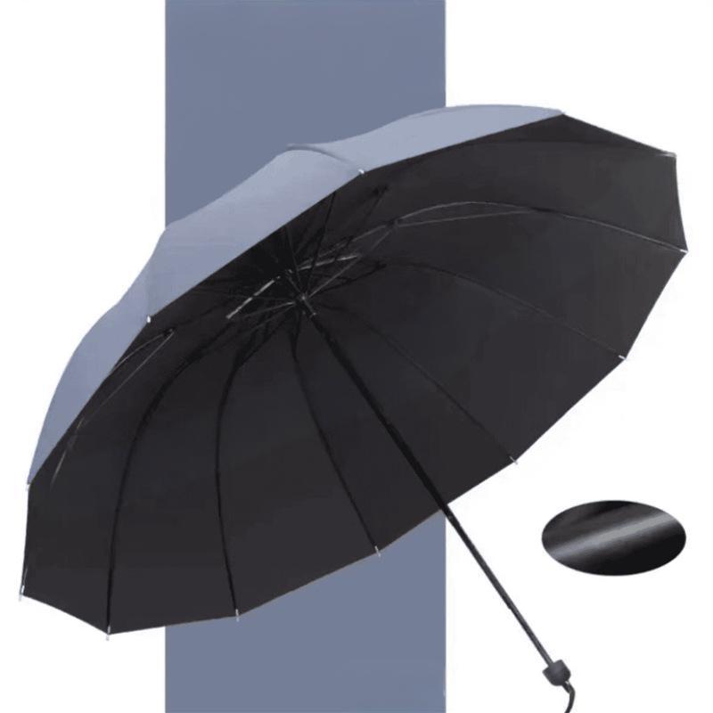 Großer faltbarer Regenschirm mit 12 windfesten Speiche