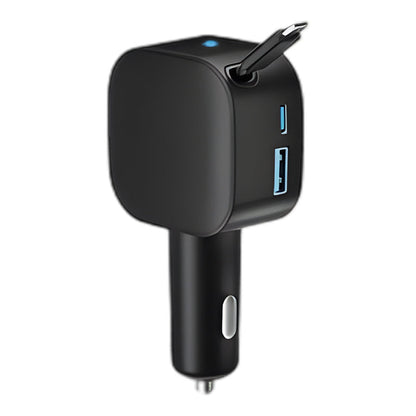 ⚡🔌 105W Auto-Schnellladegerät mit ausziehbarem Kabel – für Ordnung & Power unterwegs