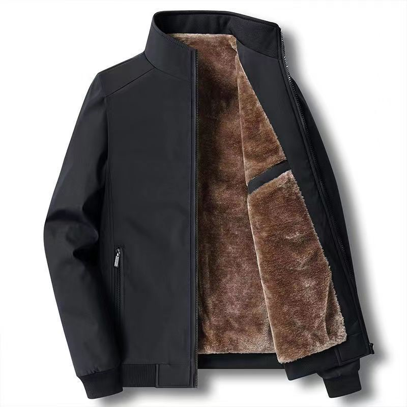 Einfarbige, warme Herrenjacke mit Reißverschluss –💪Knitterfrei, wind-, regen- und schneefest!