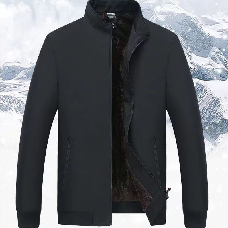 Einfarbige, warme Herrenjacke mit Reißverschluss –💪Knitterfrei, wind-, regen- und schneefest!