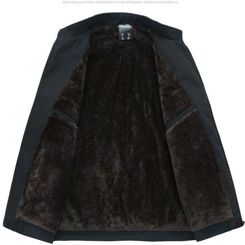 Einfarbige, warme Herrenjacke mit Reißverschluss –💪Knitterfrei, wind-, regen- und schneefest!
