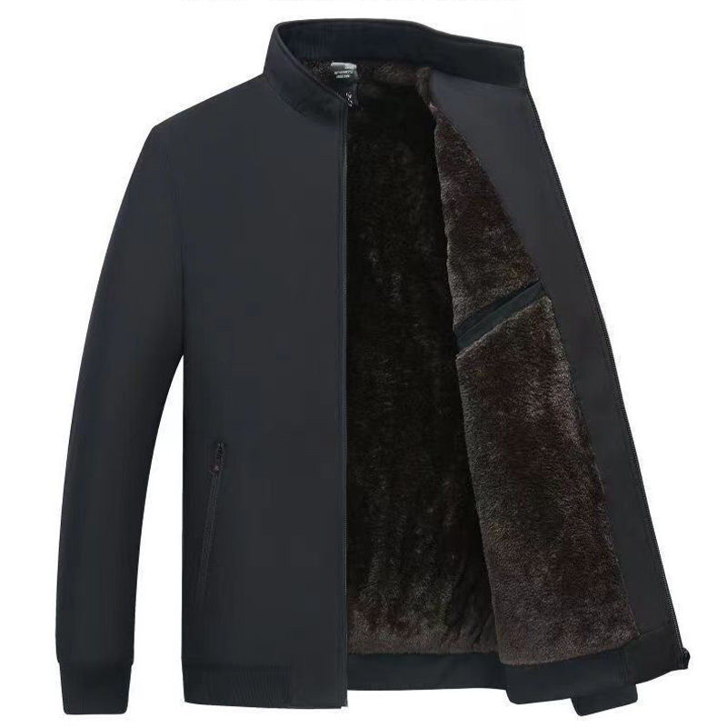 Einfarbige, warme Herrenjacke mit Reißverschluss –💪Knitterfrei, wind-, regen- und schneefest!
