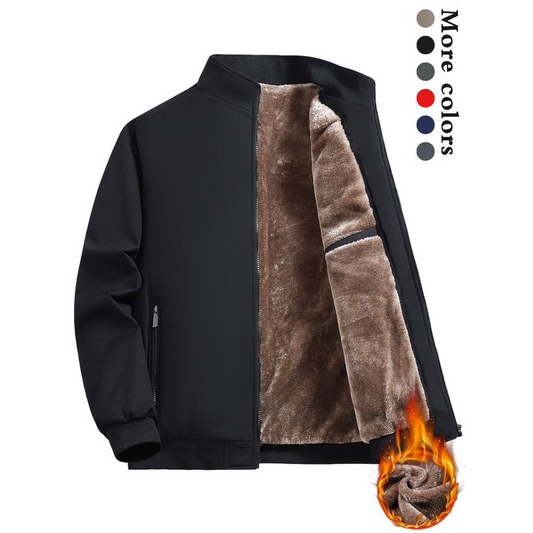 Einfarbige, warme Herrenjacke mit Reißverschluss –💪Knitterfrei, wind-, regen- und schneefest!