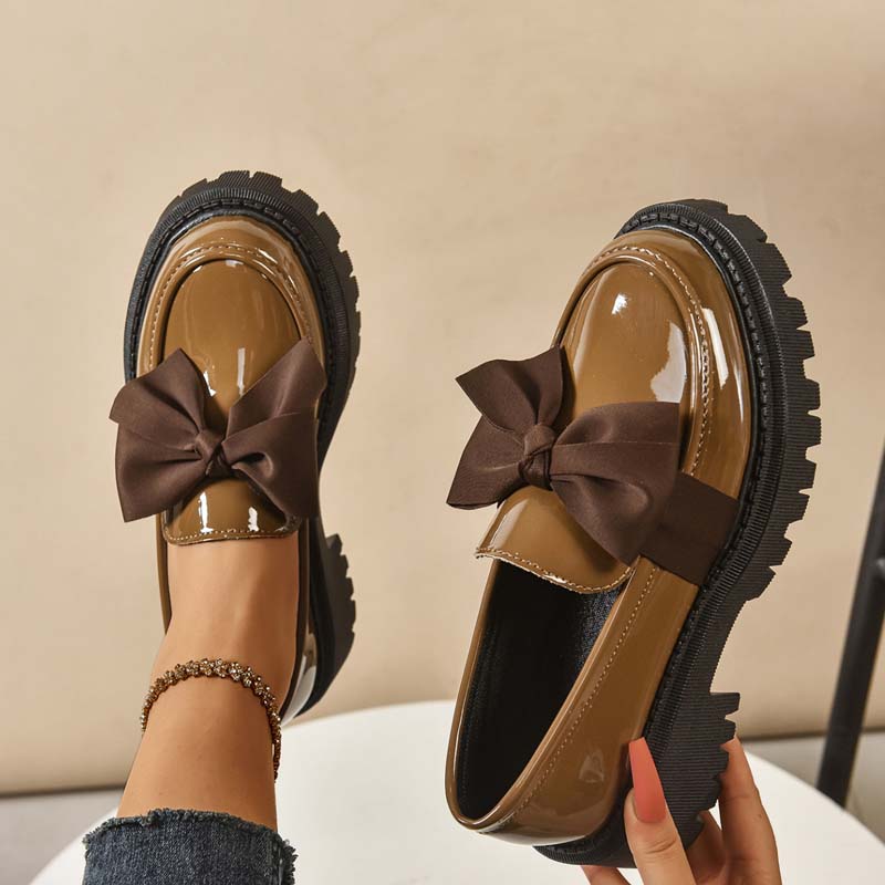 🩷Stilvolle süße Plateau-Loafer mit Schleife