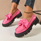 🩷Stilvolle süße Plateau-Loafer mit Schleife