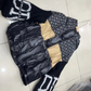 🍂 Frühherbst-Sonderaktion mit 50 % Rabatt！💖Damen Steppjacke mit Kapuze, Strickärmeln und Patchwork-Design