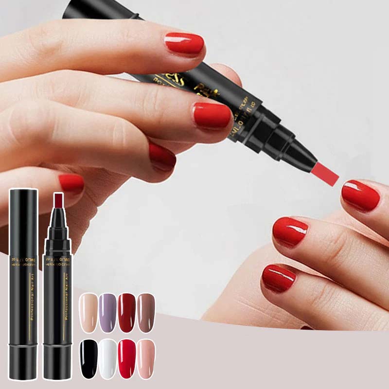 💅 Zwei zum Preis von einem! 3-in-1 Gel-Nagellackstift – Einfache Anwendung, 8 Trendfarben, kein separates Basis- & Decklack nötig