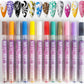 🎁Het tilbud 50 % RABATT ⏳12 Shades Dual-Tip neglelakk-markørsett, hurtigtørkende malepennene til DIY-negledesign💅
