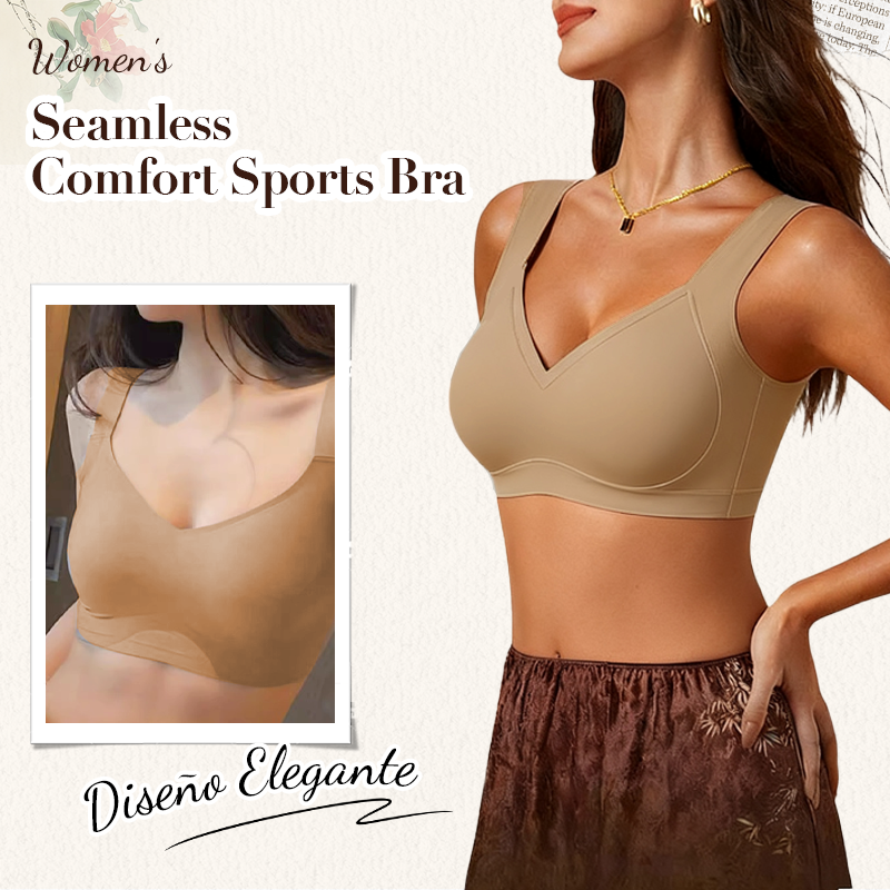 🔥 Letzter Tag! 50% Rabatt Damen Nahtloser V-Ausschnitt BH 🤍 Atmungsaktiver Komfort-BH für Sport & Freizeit