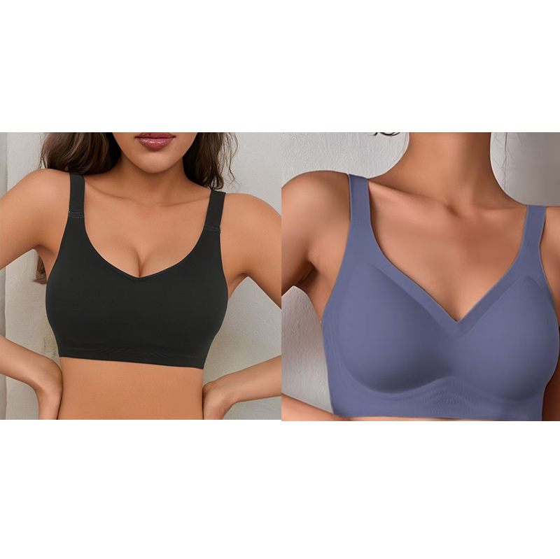 🔥 Letzter Tag! 50% Rabatt Damen Nahtloser V-Ausschnitt BH 🤍 Atmungsaktiver Komfort-BH für Sport & Freizeit