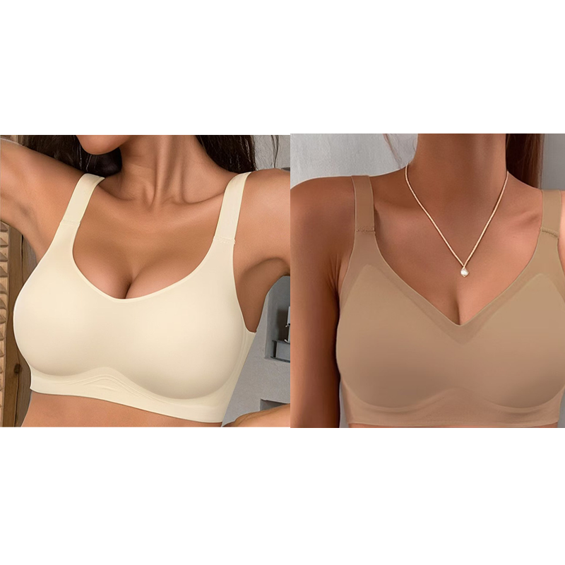 🔥 Letzter Tag! 50% Rabatt Damen Nahtloser V-Ausschnitt BH 🤍 Atmungsaktiver Komfort-BH für Sport & Freizeit