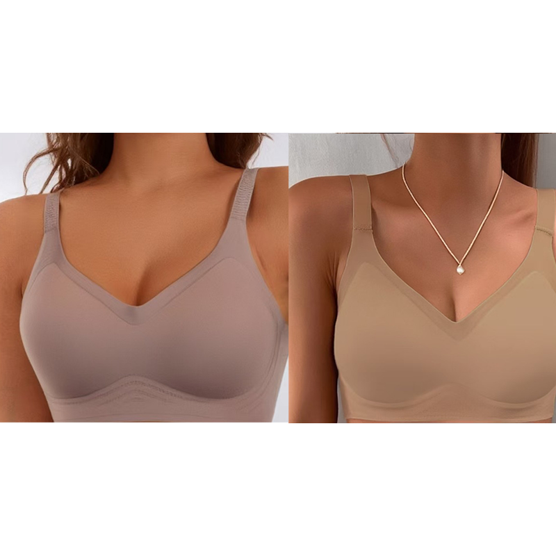 🔥 Letzter Tag! 50% Rabatt Damen Nahtloser V-Ausschnitt BH 🤍 Atmungsaktiver Komfort-BH für Sport & Freizeit