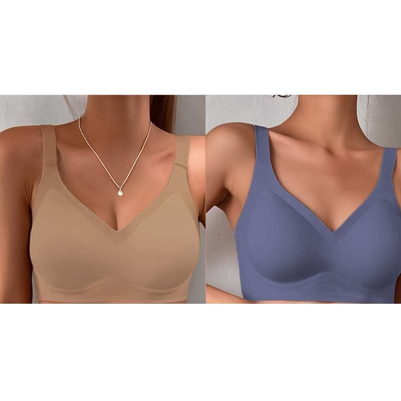🔥 Letzter Tag! 50% Rabatt Damen Nahtloser V-Ausschnitt BH 🤍 Atmungsaktiver Komfort-BH für Sport & Freizeit