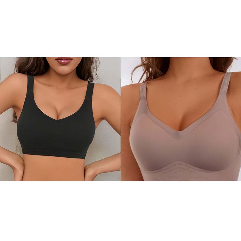 🔥 Letzter Tag! 50% Rabatt Damen Nahtloser V-Ausschnitt BH 🤍 Atmungsaktiver Komfort-BH für Sport & Freizeit
