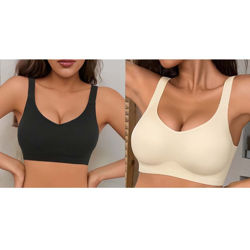 🔥 Letzter Tag! 50% Rabatt Damen Nahtloser V-Ausschnitt BH 🤍 Atmungsaktiver Komfort-BH für Sport & Freizeit