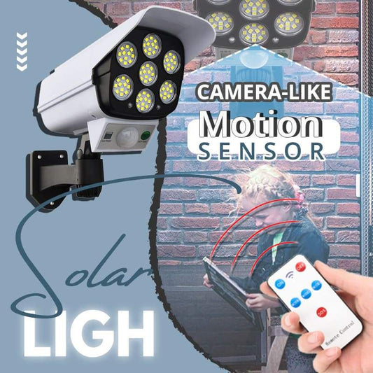 🎥🔆 Kameraformet solcellelampe med bevegelsessensor – automatisk sikkerhetslys! ✨