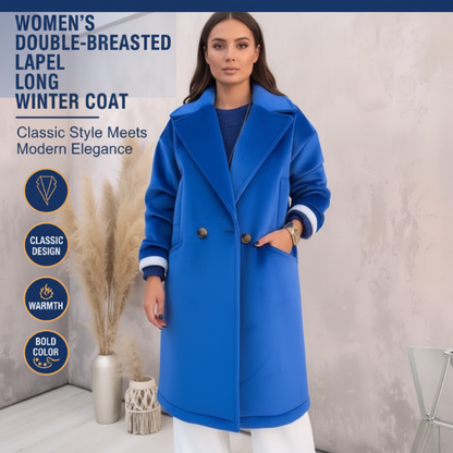 Doppelreihiger Damenmantel mit Reverskragen für den Winter