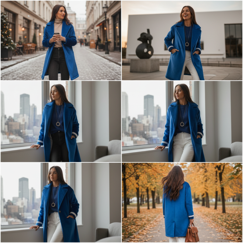 Doppelreihiger Damenmantel mit Reverskragen für den Winter