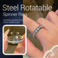 💍Spinner-ring i titanstål med zirkonia-- Den perfekte julegaven🎁