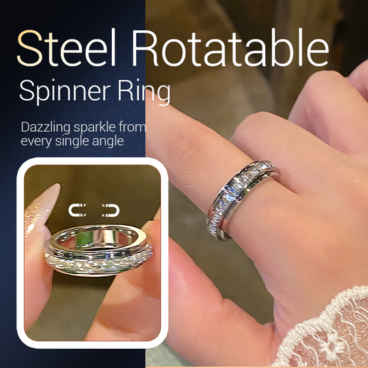 💍Spinner-ring i titanstål med zirkonia-- Den perfekte julegaven🎁