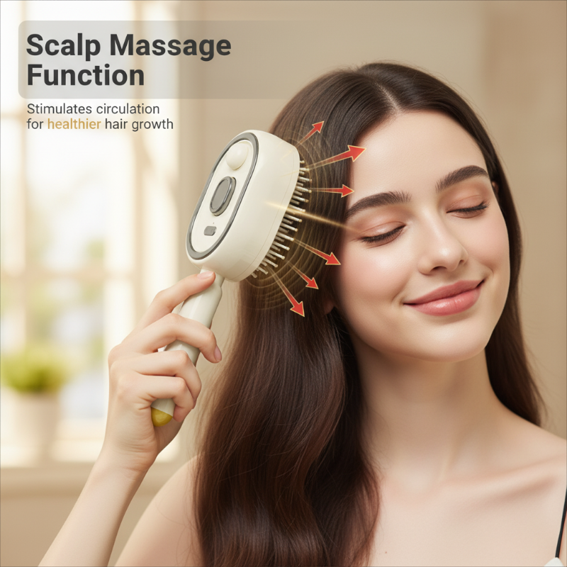💆 Elektrische Spritz Massage Haarbürste ✨ Feuchtigkeitsspendende Sprühbürste mit Kopfhautmassage & Ein-Klick Reinigung für gesundes Haar