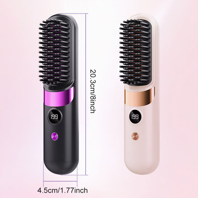 💇‍♀️ LIMITIERTER 50% RABATT! 3-in-1 Kabellose Glättbürste mit Keramikheizung – 4 Temperaturstufen, USB-C Aufladung zum Glätten, Locken & Entwirren unterwegs