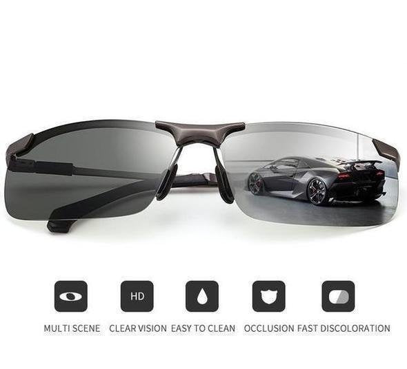 ⏰ Nur noch heute 50% Rabatt! 🕶️ 2026 photochrome Sonnenbrille mit polarisierten blendfreien HD-Gläsern | Randloser Sportrahmen für Autofahren, Angeln, Radfahren & Outdoor-Ausflüge ✨