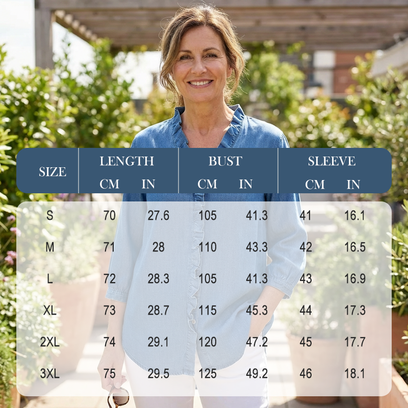 👚 60% RABATT! 💃 Damen-Freizeithemd mit Rüschen und V-Ausschnitt – Weiches Material, Lockerer Schnitt & Perfekt für Sommer und Urlaub ✨