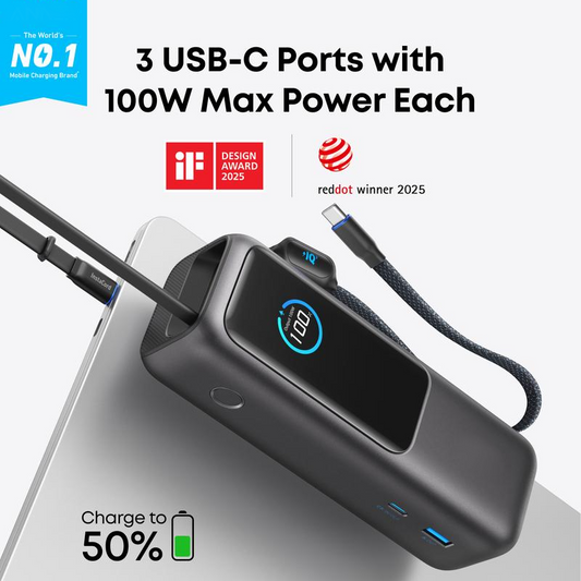 ⏰【Nur für kurze Zeit: 50 % sparen!】🔋 20000mAh Powerbank mit integriertem Kabel – 100W Schnellladung für Laptop, Tablet & Handy✈️
