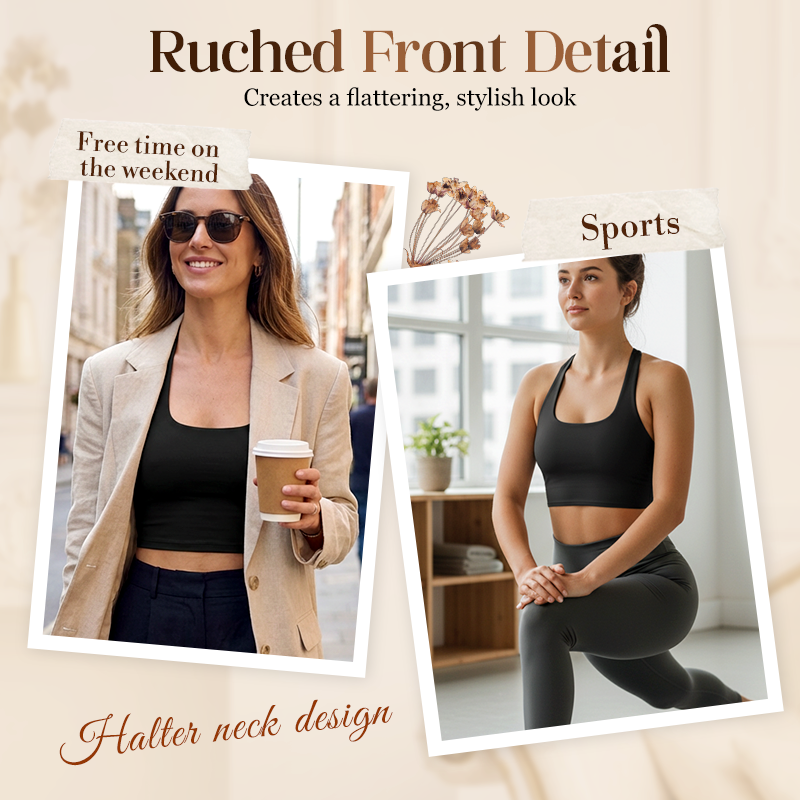 Damen-Sport-Tanktop mit herausnehmbaren Brustpolstern, lässiger Tragekomfort und strapazierfähiges Neckholder-Sporttop für Yoga, Fitnessstudio und Training, Damen-Sportbekleidung für alle Jahreszeiten