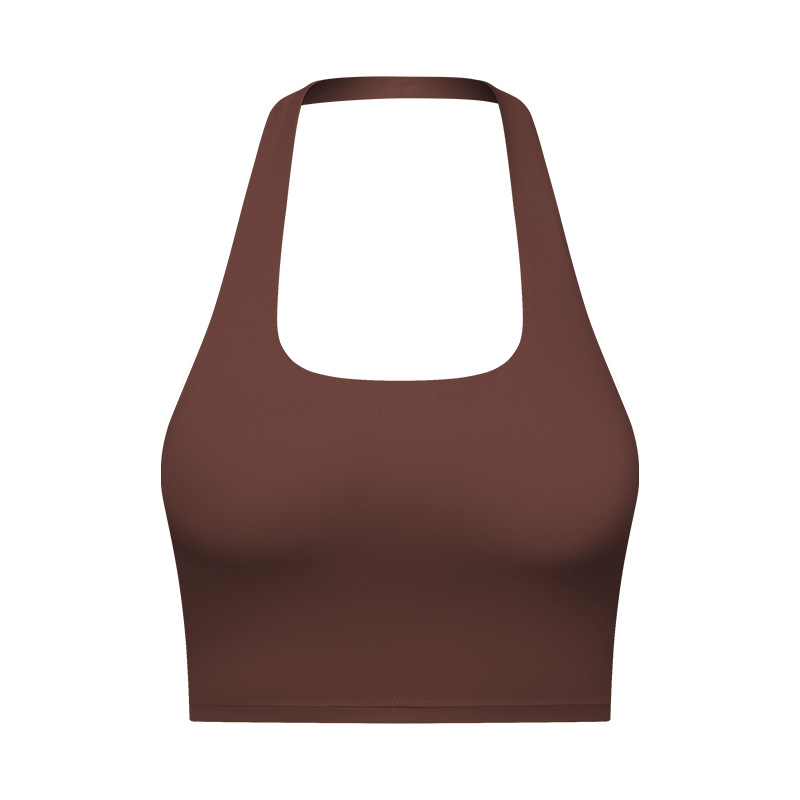Damen-Sport-Tanktop mit herausnehmbaren Brustpolstern, lässiger Tragekomfort und strapazierfähiges Neckholder-Sporttop für Yoga, Fitnessstudio und Training, Damen-Sportbekleidung für alle Jahreszeiten