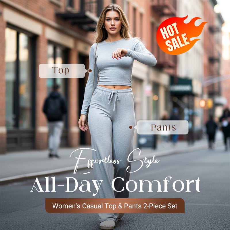 Zweiteiliges Set aus lässigem Oberteil und Hose für Damen