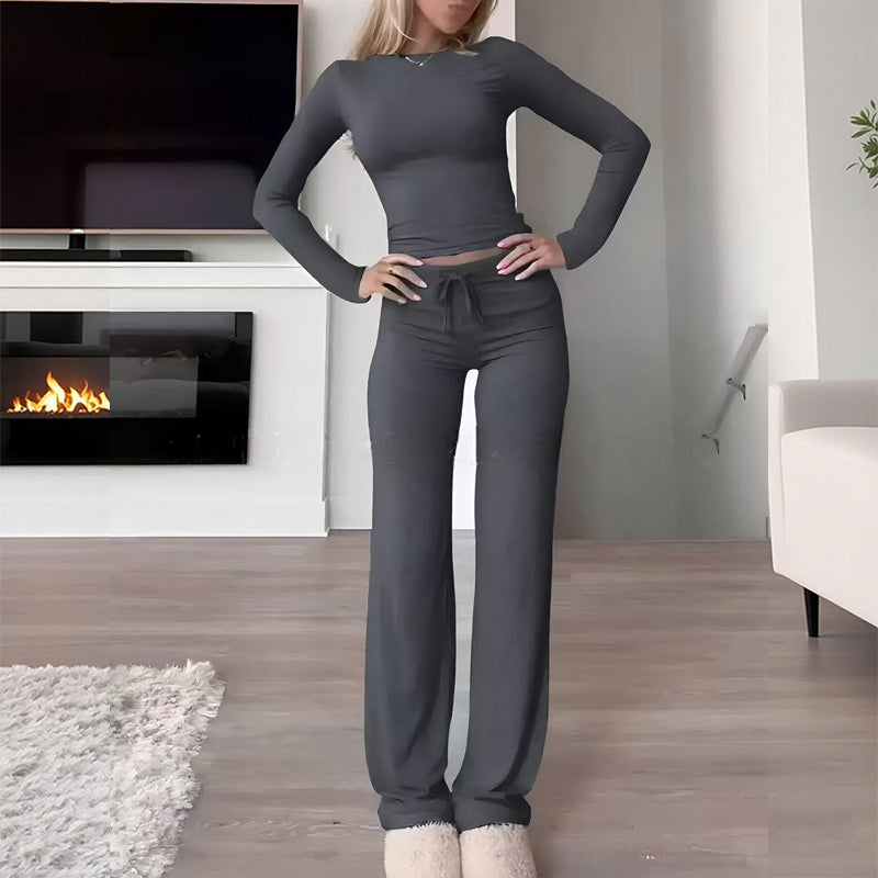 Zweiteiliges Set aus lässigem Oberteil und Hose für Damen