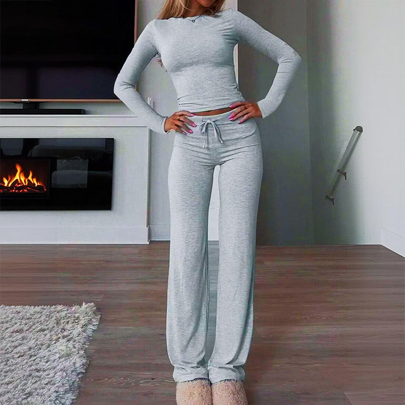 Zweiteiliges Set aus lässigem Oberteil und Hose für Damen