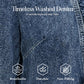 🧥Neuwaren 50% Rabatt✨ Damen-Jeansjacke – Rüschenbesatz, Offenes Vorderteil, Leicht, Vielseitig ✨