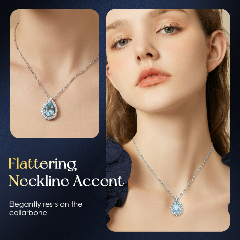 Elegante blaue Tropfenkette für Frauen