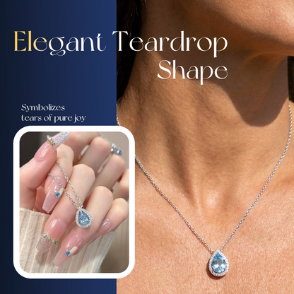 Elegante blaue Tropfenkette für Frauen