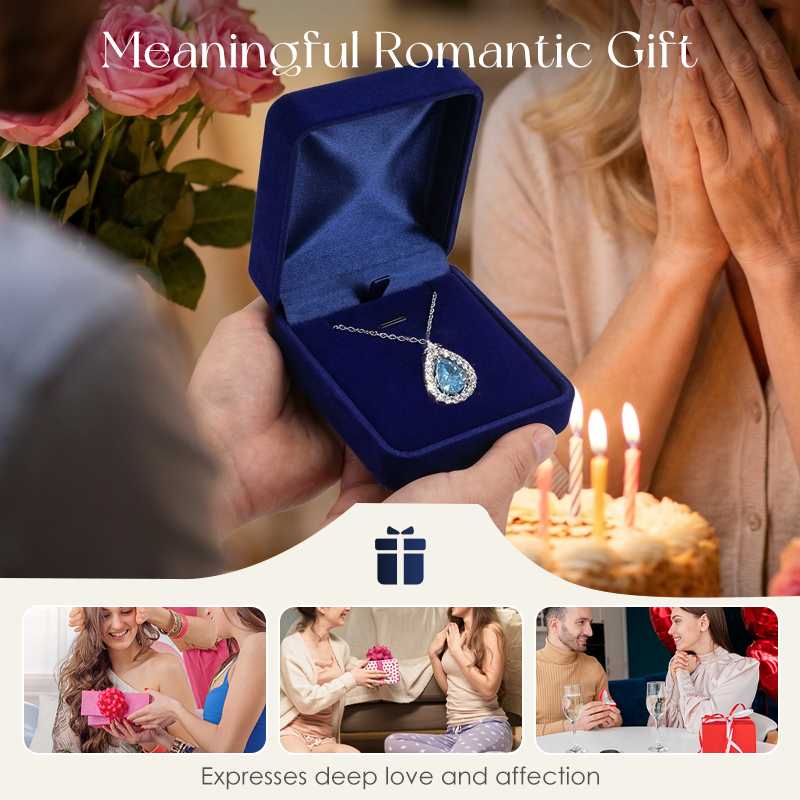 Elegante blaue Tropfenkette für Frauen