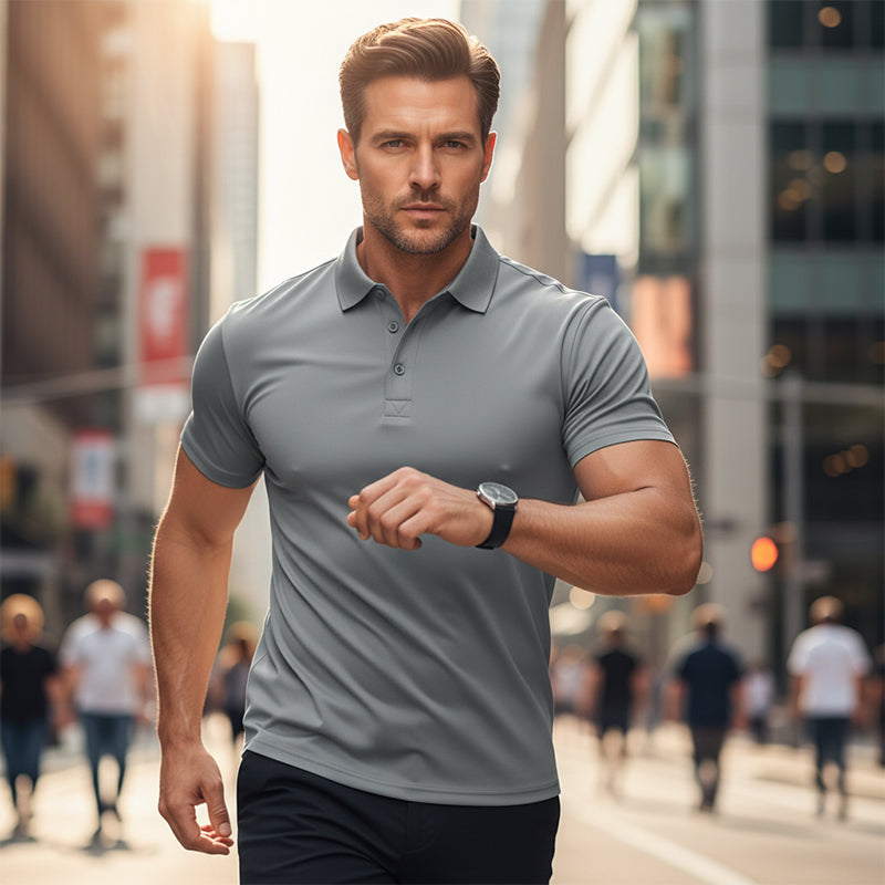 🔥⏰ LIMITIERT: -50% 💥 Herren Kurzarm Polo-Shirt aus schnelltrocknendem Funktionsstoff – Hochwertiges modisches Poloshirt für Büro & Alltag✨