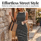 👗 60% RABATT! 🔥 Ärmelloses, Gestreiftes Rippstrickkleid – Figurbetont, Bequem & Perfekt für Sommer & Freizeit 🌸