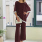 Set aus elegantem Poncho-Oberteil mit Paillettenbesatz und weit geschnittener Hose