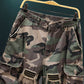 🎉 Vintage Camo Shorts mit Nieten – Elastischer Bund & praktische Taschen!