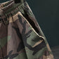🎉 Vintage Camo Shorts mit Nieten – Elastischer Bund & praktische Taschen!