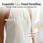 👗 50 % RABATT AKTUELL! ✨ Lässiges Leinen-Optik Kleid – Trägerlos mit Spitze, Seitenschlitze, elegant für Stadt & Café 🌿
