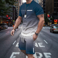 ⏰ Nur noch heute 50% Rabatt! 👕 Herren Freizeit-Set mit Farbverlauf – Kurzarm T-Shirt + Shorts, locker geschnittener Schnitt, 2 Designs zur Auswahl für Alltag, Zuhause & Stadtspaziergänge ✨